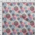 thumbnail image 3 of oneOone Polyester Lycra Dark Chocolate Fabric Triangle & Hexagon Geometric Dress Material Fabric Print Fabric By The Yard 56 Inch Wide, 3 of 4
