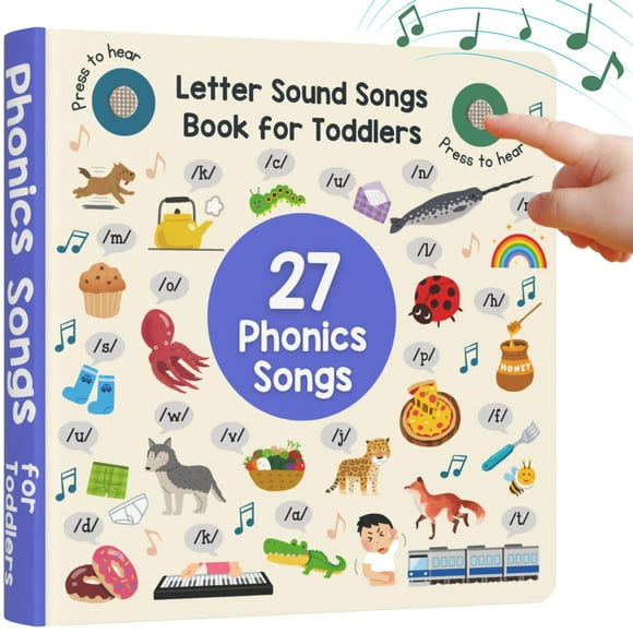 Libro de canciones fonéticas LEARNING BUGS, canciones con sonido de 26 letras para más de 2 años