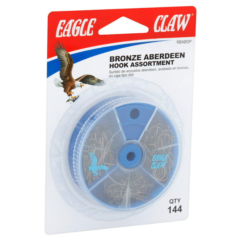 Eagle Claw Bronze Aberdeen Hook Assortment, 144 Count