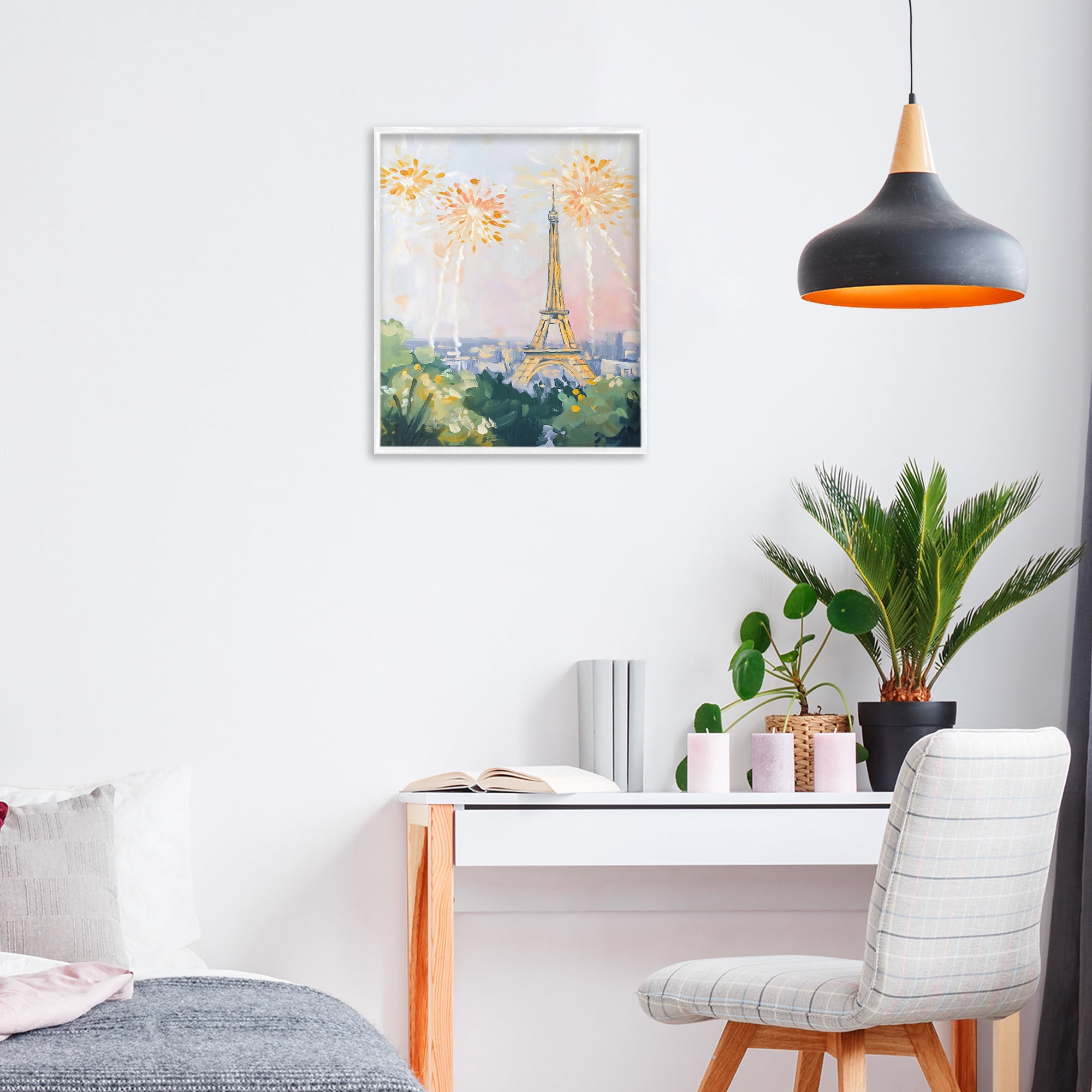 Stupell Industries Fireworks in Paris White Framed Giclee Art, design by The Prints Vibe