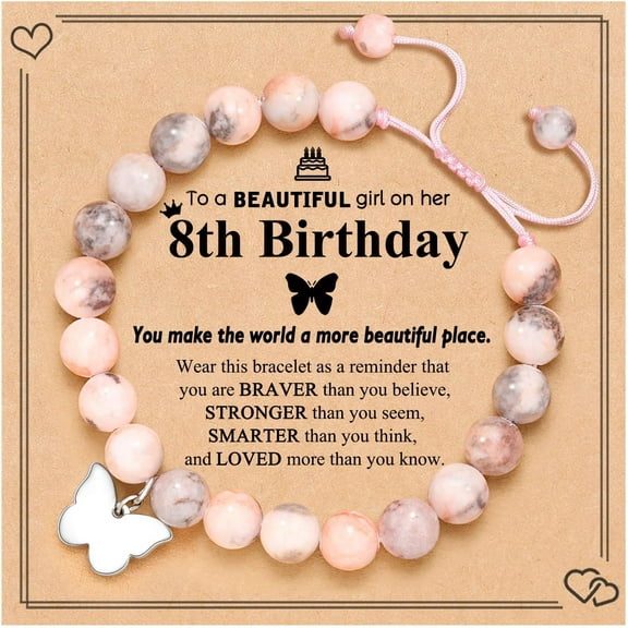 6-18 Year Old Girls Birthday Butterfly Gifts, Butterfly Natural Stone Bracelet for Daughter Granddaughter Niece Teens Girls 8th 8th {件数}