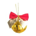 thumbnail image 2 of Mirror Disco Balls,Mini Disco Balls with Ribbon Bow for Disco Party Silver and Gold Ornaments Mirror Ball Decoration Christmas Tree(Rose Gold), 2 of 3