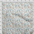 thumbnail image 3 of oneOone Cotton Poplin White Fabric Flower & Leaves Watercolor Sewing Material Print Fabric By The Yard 42 Inch Wide, 3 of 4
