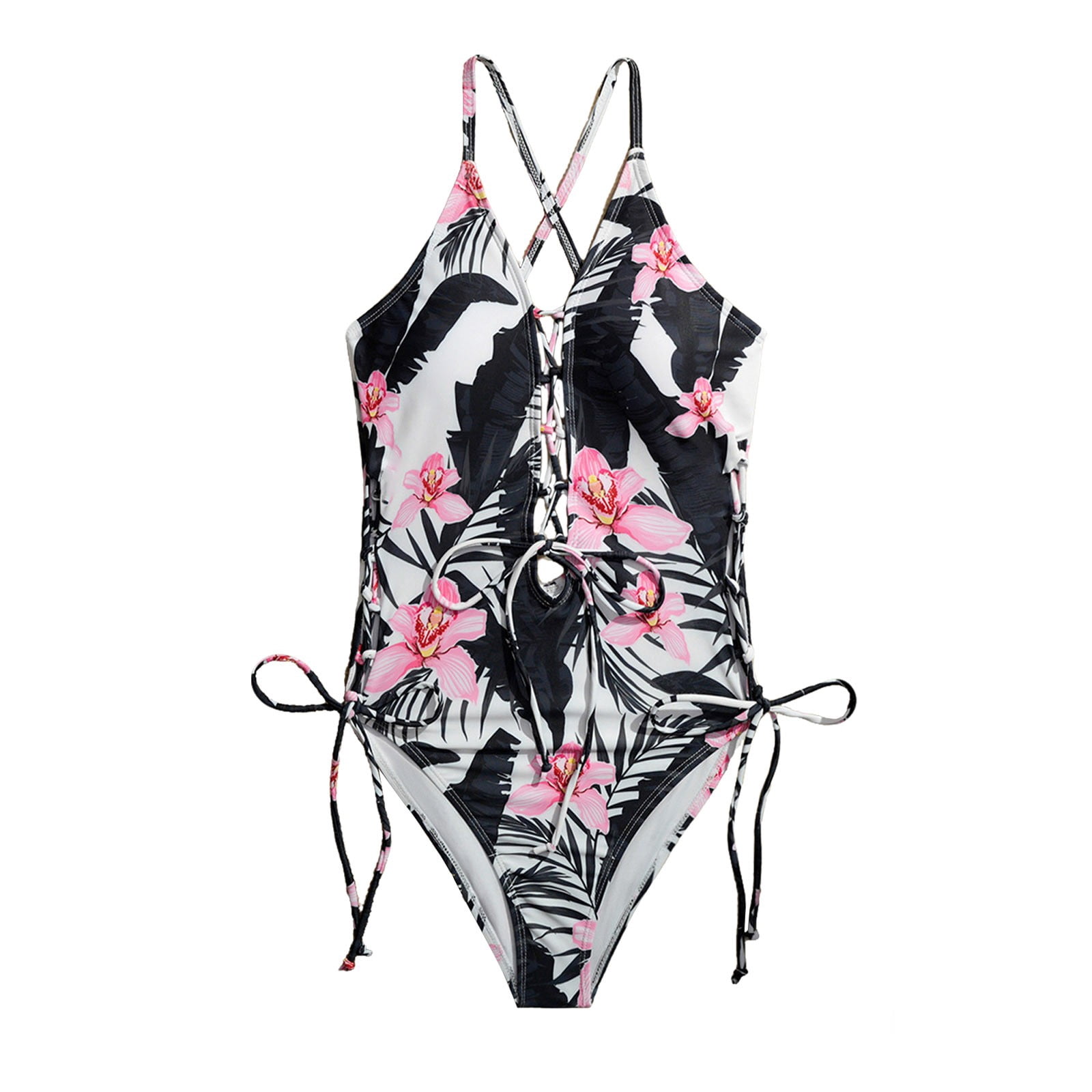 Kcolen Womens Swimsuit Tummy Control Push Up Training Sport Swimming Suit Floral Printed Bathing Suits Women's Swimwear Slimming Skirt