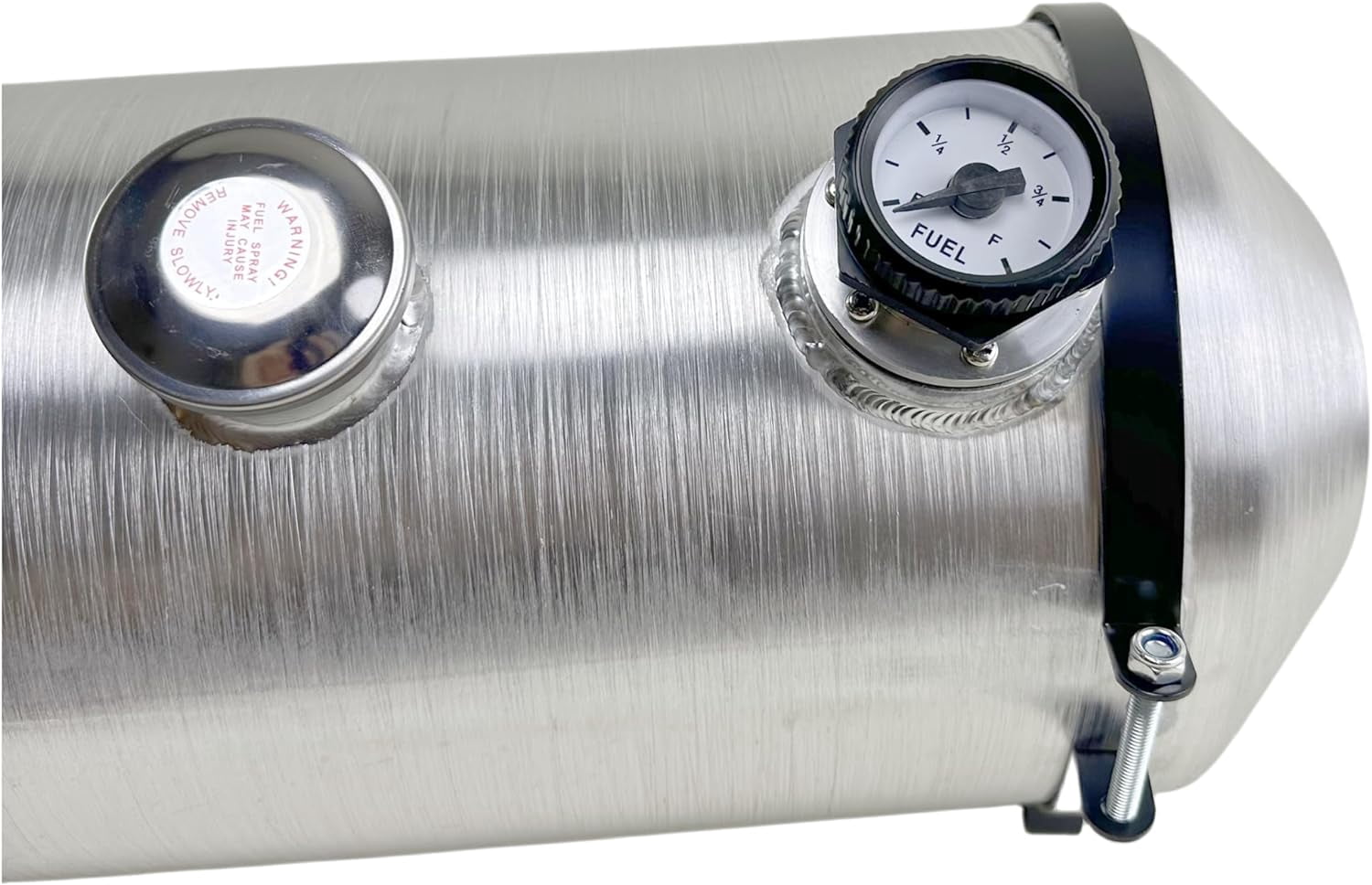 JSD 8 Gallon Auxiliary Aluminum Gas Tank / Fuel Tank With Level Gauge 10 x 24" Center Fill 1/4" NPT Outlet Hot Rod