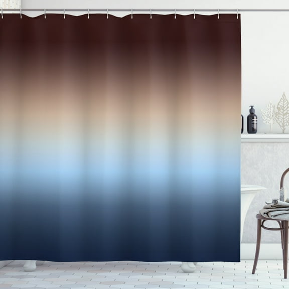 Ambesonne Ombre Shower Curtain, Gradual Color Change Modern, 69"Wx75"L, Blue and Brown