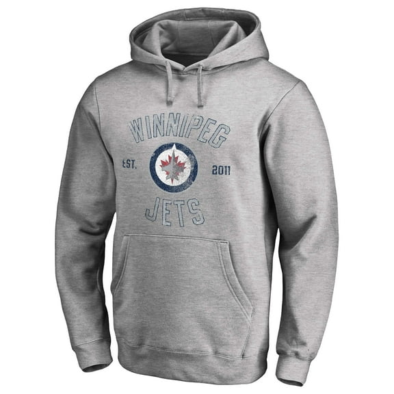 Men's Ash Winnipeg Jets Heritage Pullover Hoodie