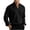 Black, variant on LEAVINGSUO Mens Dress Shirts Stand Collar Solid Color Casual Button Pocket Long Sleeve Shirt Black S