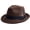 Coffee, variant on Short Brim Fedora Hats for Men & Women Felt Dress Panama Trilby Hats with Feathers Band