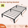 thumbnail image 3 of 10-pulgada tamaño individual size metal platform marco de cama - no box spring, no screws, 800 lbs capacity, heavy duty, tool-free assembly con reinforced iron slats y legs, 3 of 7