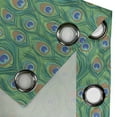 thumbnail image 3 of Ambesonne Feather Grommet Curtain Single Panel, Peafowl Bohemian Design, 50"x60", Jade Green Caramel Blue, 3 of 5