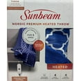 thumbnail image 3 of Sunbeam Nordic Premium Electric Heated Throw Blanket with 4 Heat Settings Controller, 4-Hour Auto Shut-Off, Overheat Protection UL Certified (50" x 60") (Blue and White), 3 of 5