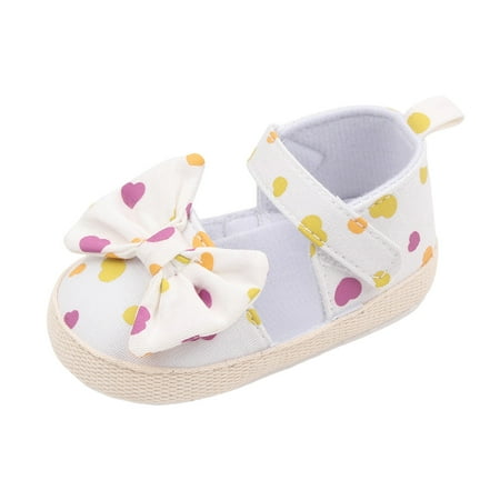 

Rgdypko Baby Shoes Boys Girls First Walking Shoes Non-Slip Toddler Shoes Infant Bowknot Heart Prints Soft Soled Socks Floor Spring Summer Floor Socks First Walker Shoe