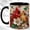 Black, variant on Cardinal Flower Coffee Mug, White Blossom Mug, Ceramic 11 oz