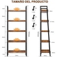 thumbnail image 2 of Estantería de Escalera de 5 Niveles con Estante Abierto para Almacenamiento, Estantería Industrial y Estantería para Libros Alta con Ganchos, Estantes de Cocina Dormitorio, Sala, Organizador Esquinero, 2 of 9