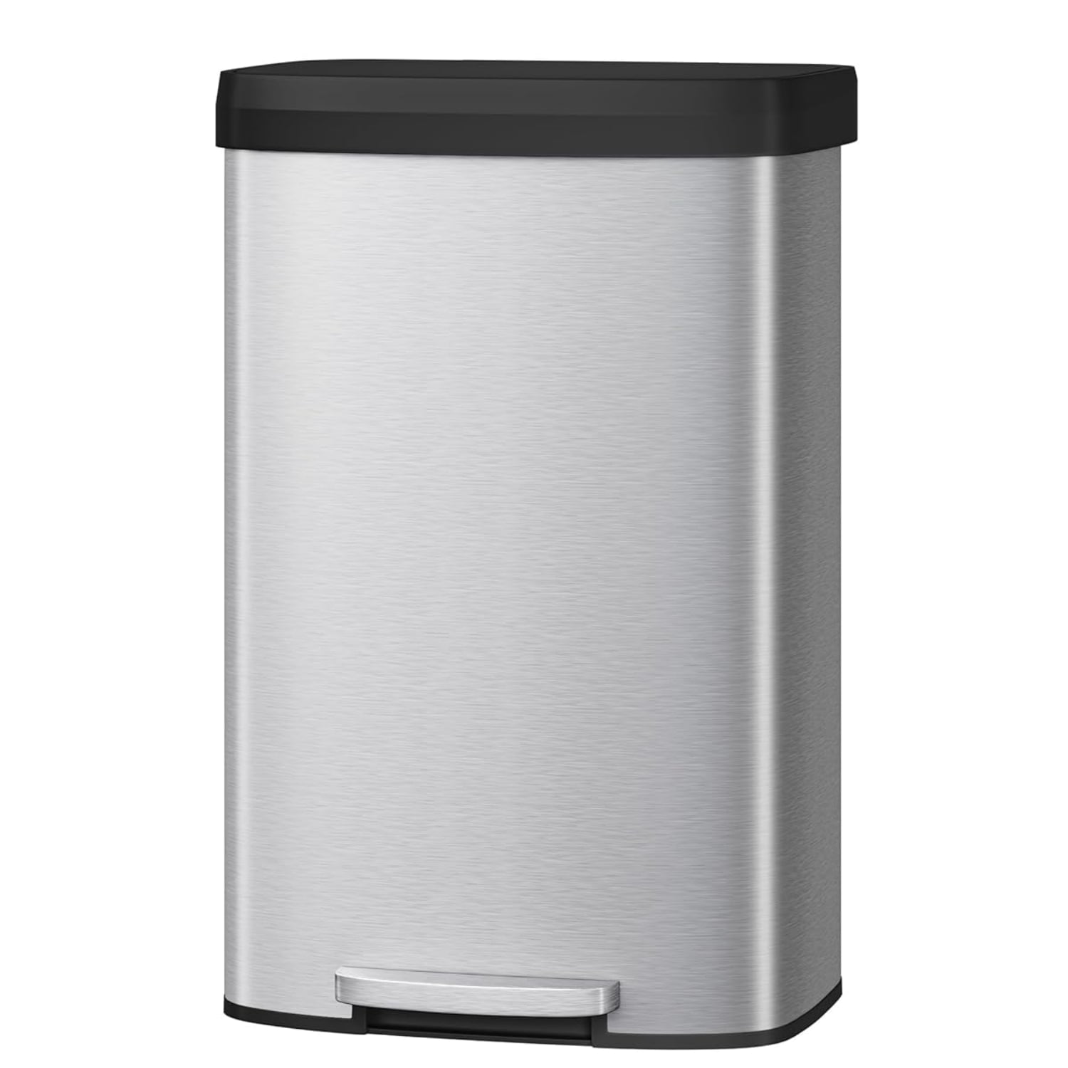 Garvee 21.13 Gallon Large Step-on Trash Can for Kitchen,  with Liner Rim & Soft Close Plastic Lid, Silver