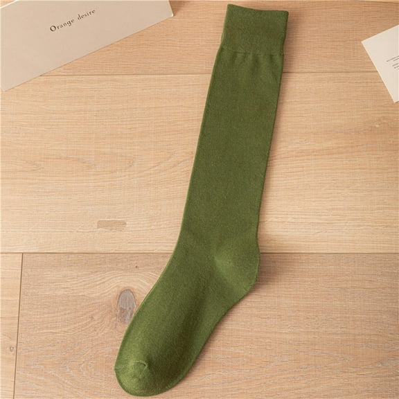 Pyhlmscde Women's Black Half Tall Solid Color Cotton Socks, Knits Clothing, Thick Socks Women, Stockings Socks