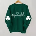 thumbnail image 2 of WREESH Womens Crewneck Sweatshirts St. Patrick's Day Sweatshirts Shamrocks Printed Graphic Sweatshirts Loose Fit Long Sleeved Tops Pullover Sweatshirts Green, 2 of 4