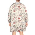 thumbnail image 2 of Baseball Heart Pattern Wearable Oversized Blanket,Wearable Blanket Hoodie for Adults,Cozy Hooded Blankets with Super Pockets,Super Warm Fuzzy Pullover for Women & Men, 2 of 6