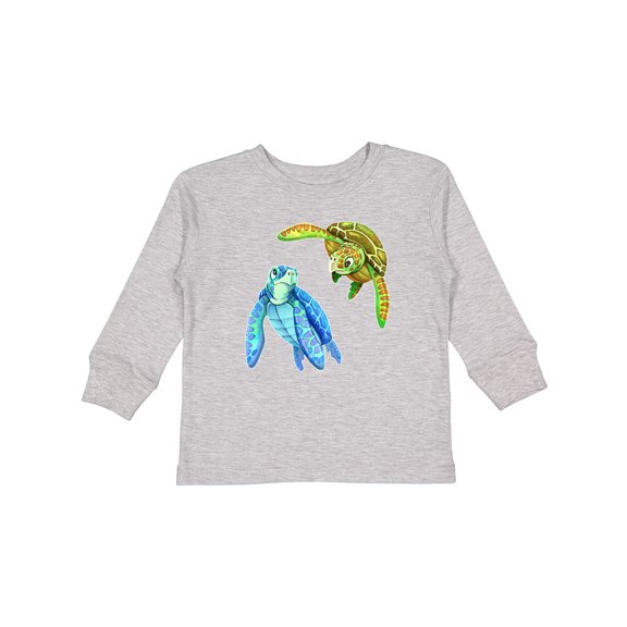 Inktastic Sea Turtles Swimming Together Boys or Girls Long Sleeve Toddler T-Shirt