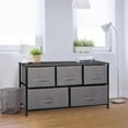 thumbnail image 6 of RTYJGD Rustic 5-Drawer Storage Chest, Foldable Drawer Organizer, Bedroom Living Room Cabinet,Grey, 6 of 9