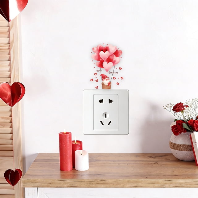 Pegatinas de San Valentín para ventanas y paredes - Encantadoras decoraciones con estampados, fácil de pegar y pegar, multicolor, 5,7x4,5 pulgadas