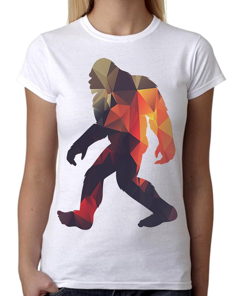 Junior's Geometric Poly Fire Bigfoot B136 White T-Shirt 2X-Large