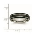 thumbnail image 6 of Chisel Stainless Steel Polished Black IP-plated 6mm Grooved Band, 6 of 7