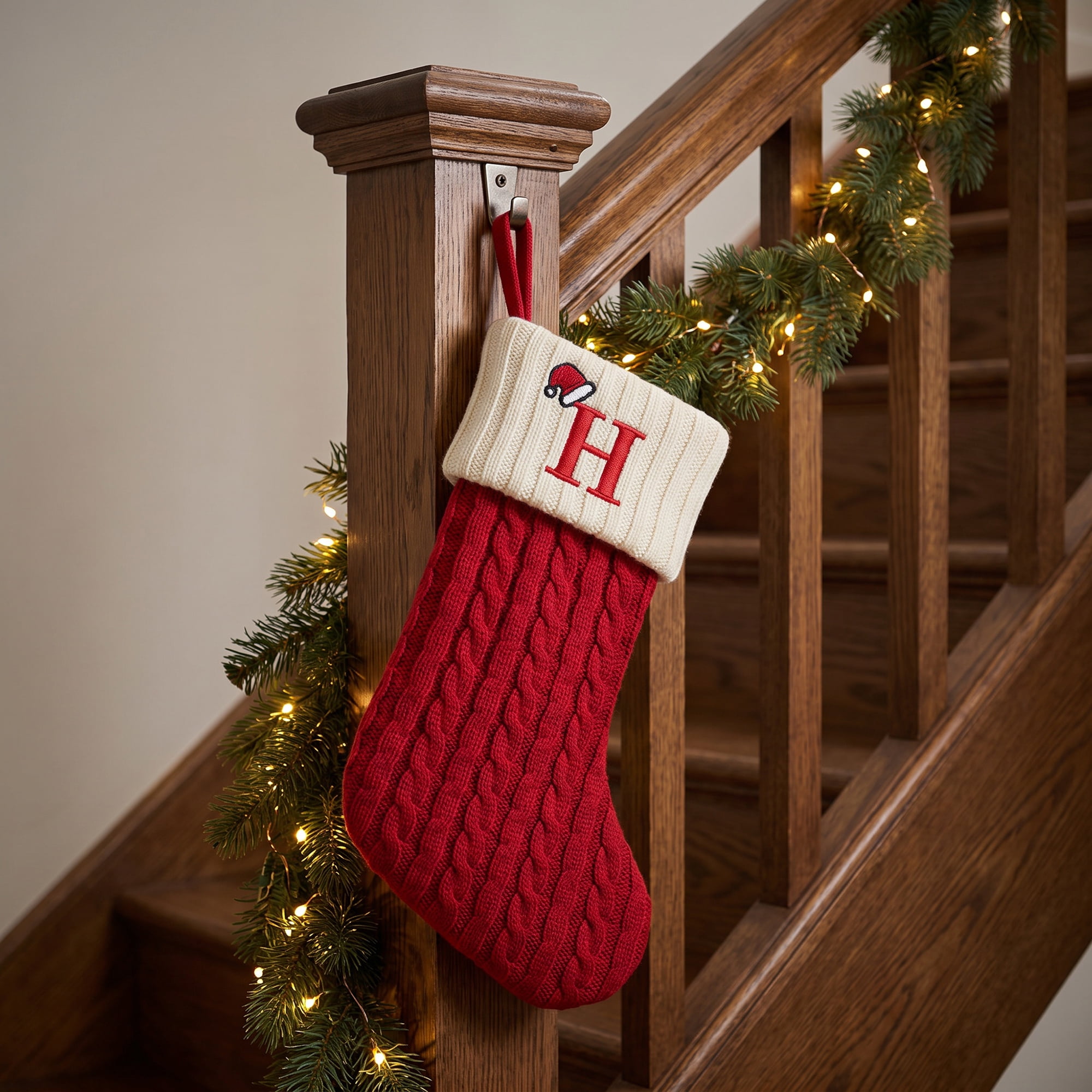 Unique Bargains Cartoon Christmas Luxury Grand Hearth Accent Stocking Letter H 8"