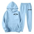 thumbnail image 3 of Letdown Men's Hoodie Tracksuit 2 Pieces Set Athletic Casual Long Sleeve Hooded Sweatshirt and Joggers Set Sweatsuit Outfits (Sky Blue, S), 3 of 6