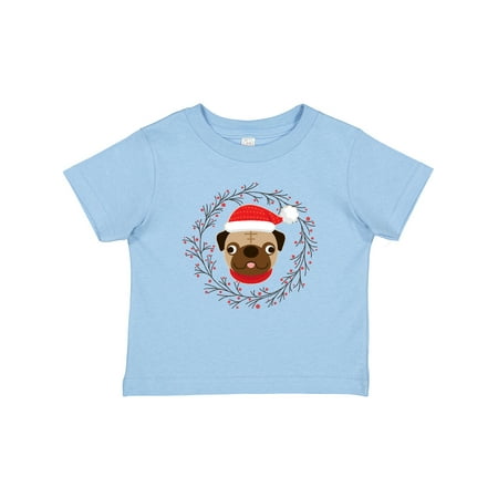 

Inktastic Pug Dog Christmas Holiday Wreath Gift Baby Boy or Baby Girl T-Shirt