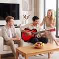 thumbnail image 4 of Ktaxon 38 Inch Cutaway Acoustic Guitar, Basswood Beginner Folk Guitar Starter Kit with Gig Bag, Tuner, Capo, Strap, Extra Strings & Picks for Adults Teens Students, 4 of 11