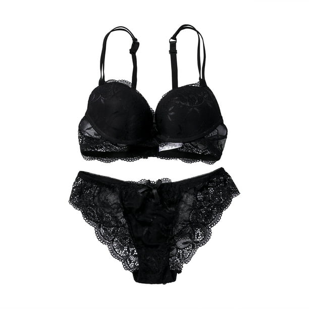Ultra-Thin Transparent Large Size Underwear Sexy Floral Bra+Panty Set  (Color : Black, Cup Size : 75B) : : Clothing, Shoes & Accessories