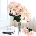 thumbnail image 4 of 5 cabezas decorativas flores artificiales ramo de hortensias falsas decoración de jardín boda rosa claro, 4 of 8