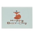 thumbnail image 1 of Birthday Cutting Board, Fox Sleeping on Dotted Backdrop with Greeting Happy Message, Decorative Tempered Glass Cutting and Serving Board, Large Size, Almond Green Orange, by Ambesonne, 1 of 1