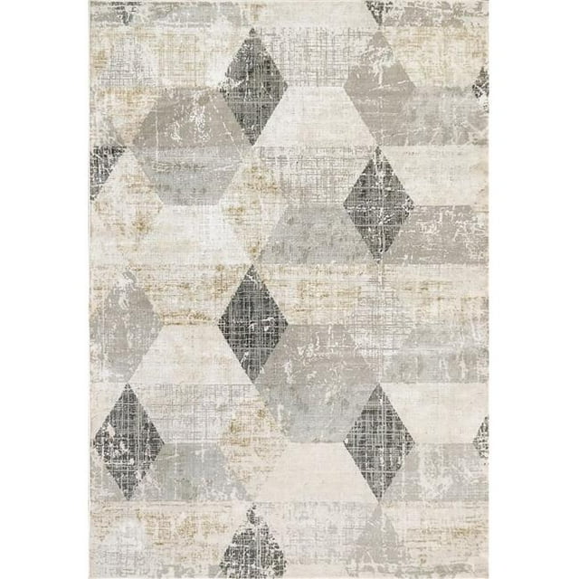 Dynamic Rugs QU71027070999 6 ft. 7 in. x 9 ft. 6 in. Quartz 27070 Area Rug, 999 Ivory & Slate