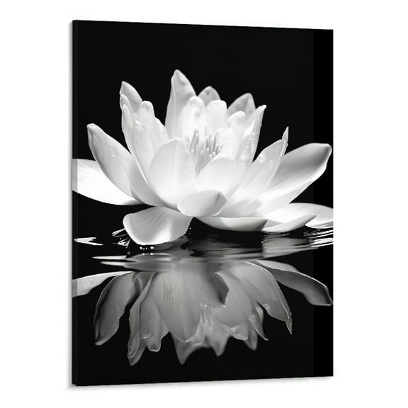 Shiartex Fall Decor Black and White Flower Canvas Wall Art Picture 16x20in