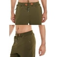 thumbnail image 4 of Mens Shorts Casual Drawstring Zipper Pockets Elastic Waist Armygreen 36, 4 of 8