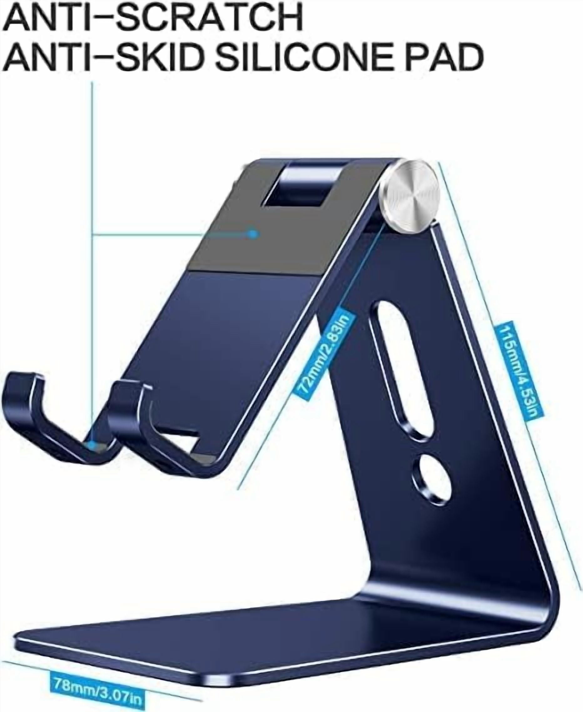 LXYWXS-Adjustable Cell Phone Stand, C2 Aluminum Desktop Phone Holder Dock Compatible with iPhone 15 14 13 Xs XR 8 Plus 7 6, Samsung Galaxy, Google Pixel, Android Phones, Navy Blue