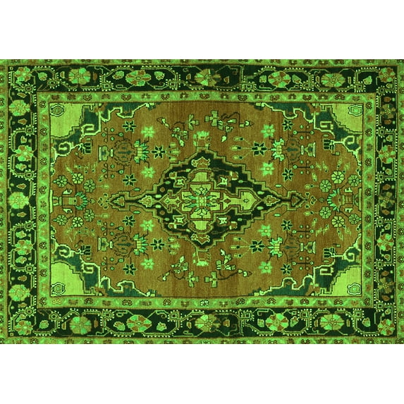 Ahgly Company Indoor Rectangle Persian Green Traditional Area Rugs, 8' x 10'