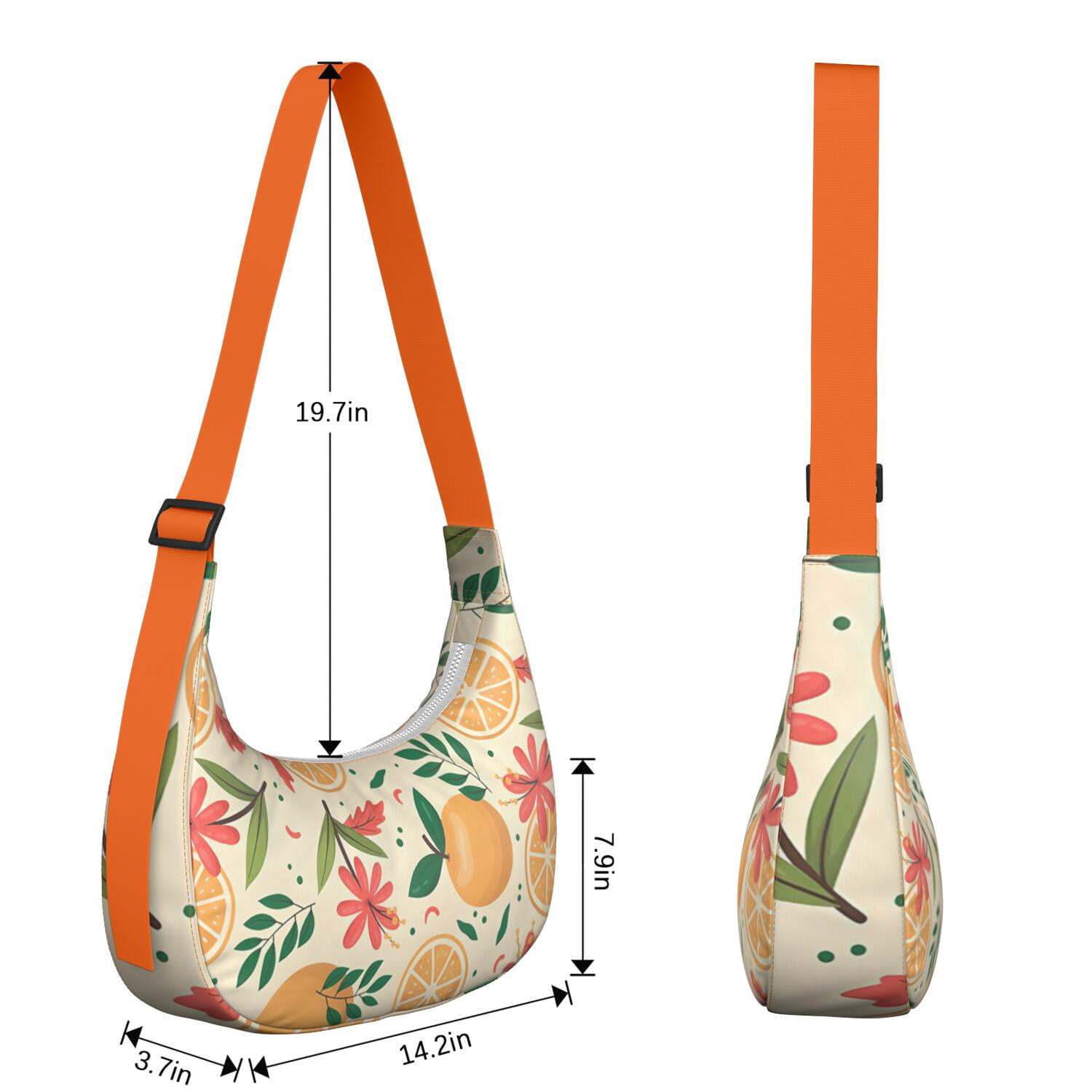 Lemon Lover Shoulder Bag for Women, Yellow Fruit Print Lightweight Crossbody Purse, Modern Summer Hobo Tote, Water-Resistant Nylon Handbag with Spacious Interior