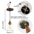 thumbnail image 2 of KAYYELAMP 2 Pcs Recessed Retrofit Pendant Conversion Kit E26 Power Connector 3.2 Ft Adjusted Cord E26 Walnut Base White Cage Shade Hanging Light Vintage Decor, 2 of 5
