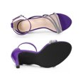 thumbnail image 4 of BLISSFUL STEP Women's Open Toe Rhines Strappy Ankle Strap Stiletto Heels Sandals Purple 10, 4 of 7
