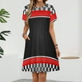 thumbnail image 2 of Racing Car Theme Dress Summer Street Style Dresses Female Short Sleeve Printed Sundress, 2 of 7