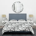 thumbnail image 1 of Designart 'Monochrome Geometric Pattern' Mid-Century Duvet Cover Set, 1 of 4