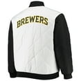 thumbnail image 5 of Men's White/Black Milwaukee Brewers Reversible Satin Full-Zip Jacket, 5 of 6