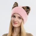 thumbnail image 2 of Generic Beanie Hat for Women Cute Cat Ear Beanie Winter Hat with Horns Beanie Hats Knit Cuffed Warm Ski Caps Women's Elastic Knitting Cold Hat Ski Hat Warm Hat, 2 of 5