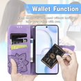 thumbnail image 6 of case for Motorola Moto G Play 2021 Wallet Case,Kawaii 3D Butterfly Embossing Slim Flip PU Leather with Magnetic Closure Credit Card Slots Holder Phone Cover for Moto G Play 2021 Rhinestone Purple, 6 of 7