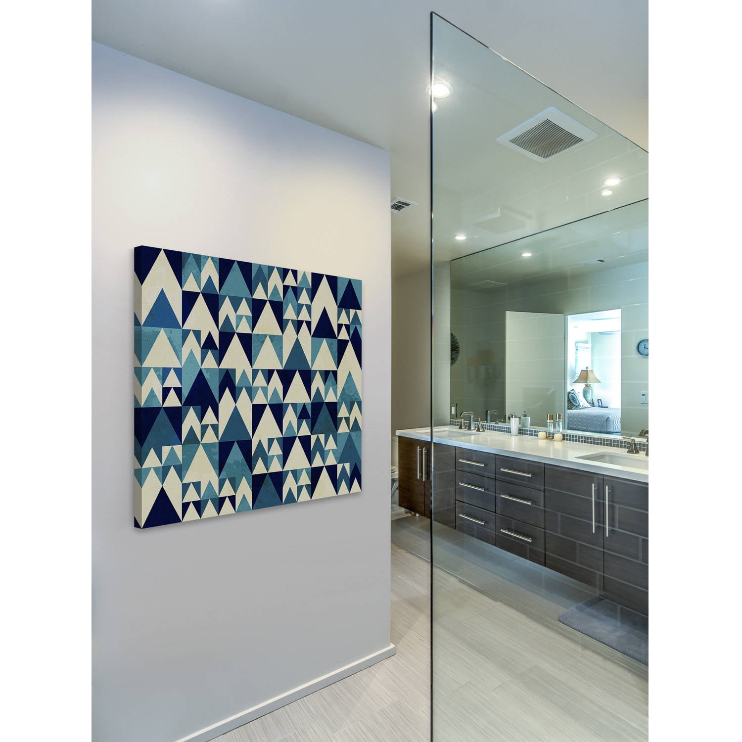 "Blue Invasion" Painting Print on Wrapped Canvas
