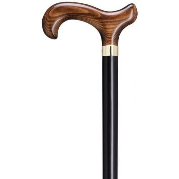 Walking Cane Men Derby Handle Cane Black Maple Shaft, Dark Scorched Handle